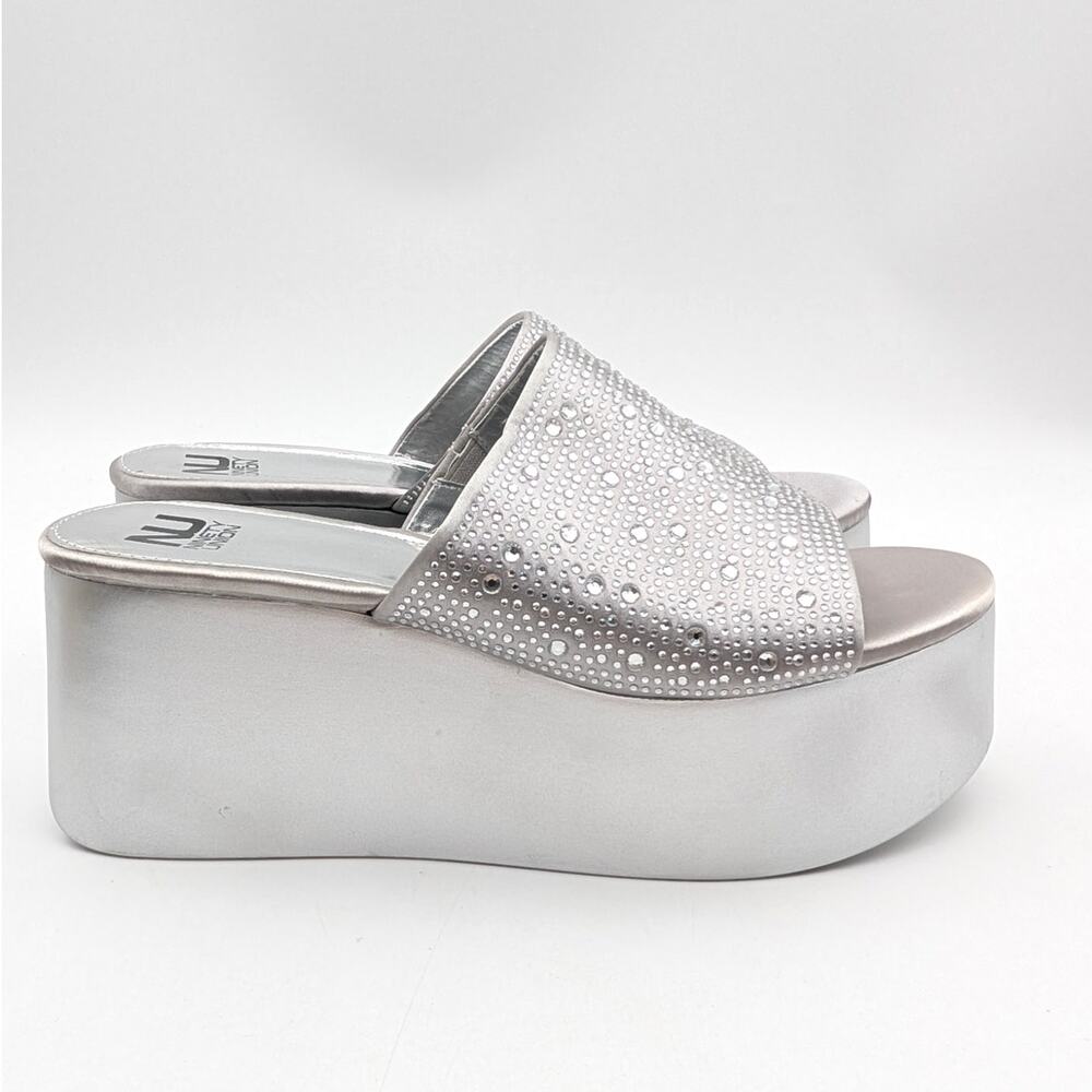 Ninety Union Bahamas Embellished Platform Sandal Women's Silver Size US9 EU40 - Picture 3 of 12